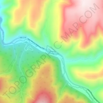 Topografische Karte Tres Ritos, Höhe, Relief