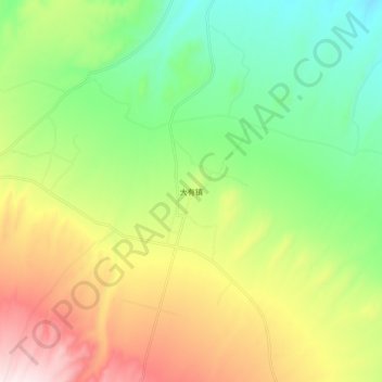 Topografische Karte 大有镇, Höhe, Relief