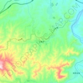Topografische Karte 于家乡, Höhe, Relief