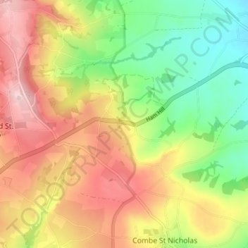 Topografische Karte Ham, Höhe, Relief