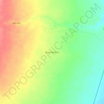 Topografische Karte Boye Gerarsa, Höhe, Relief