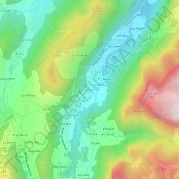 Topografische Karte La Cour, Höhe, Relief
