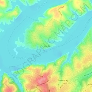 Topografische Karte Point Venture, Höhe, Relief