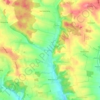 Topografische Karte Berghaselbach, Höhe, Relief
