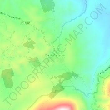 Topografische Karte Fuente Camacho, Höhe, Relief