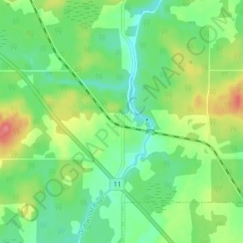Topografische Karte Monteith, Höhe, Relief