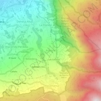 Topografische Karte Pinolere, Höhe, Relief