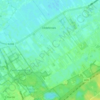 Topografische Karte Bovenstreek, Höhe, Relief