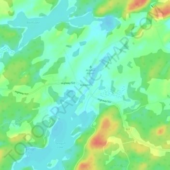 Topografische Karte Arnstein, Höhe, Relief