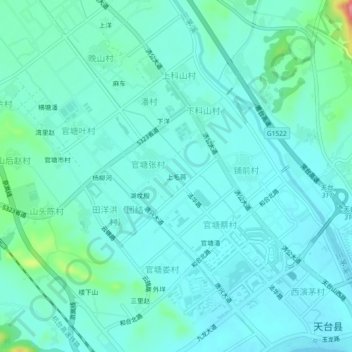Topografische Karte 上毛蒋, Höhe, Relief