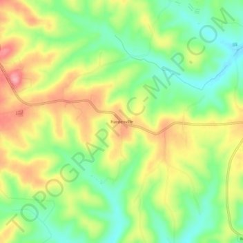 Topografische Karte Hardenville, Höhe, Relief