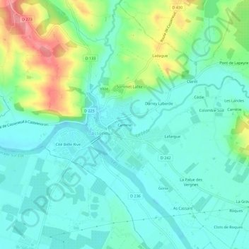 Topografische Karte Caminel, Höhe, Relief