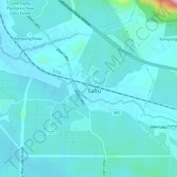 Topografische Karte Kampung Batu 10 Labu, Höhe, Relief