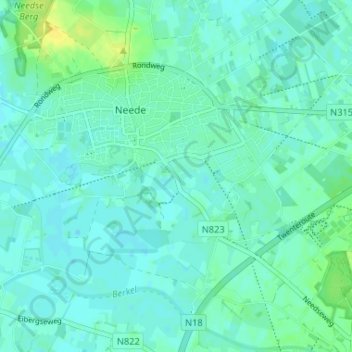 Topografische Karte Spilbroek, Höhe, Relief