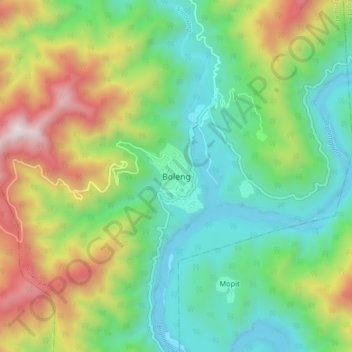 Topografische Karte Boleng, Höhe, Relief