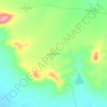 Topografische Karte Jalki Ghat, Höhe, Relief