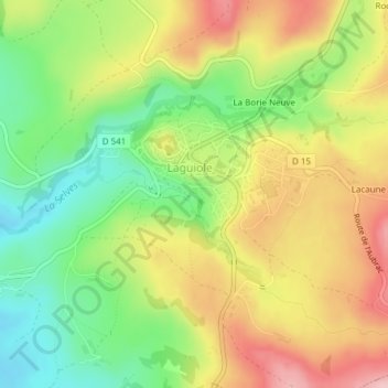 Topografische Karte Le Gagnot, Höhe, Relief