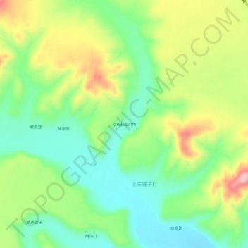 Topografische Karte 沙布台北沟门, Höhe, Relief