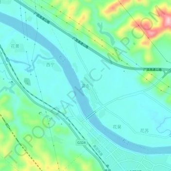 Topografische Karte 震东, Höhe, Relief