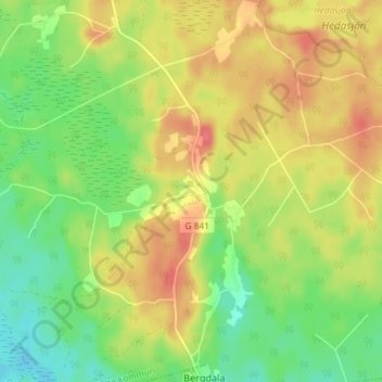 Topografische Karte Björneke, Höhe, Relief