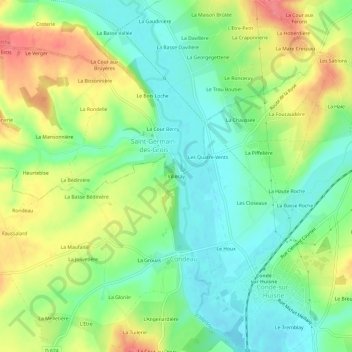 Topografische Karte Villeray, Höhe, Relief