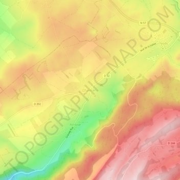 Topografische Karte Chasnans, Höhe, Relief