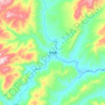 Topografische Karte 茅垭镇, Höhe, Relief