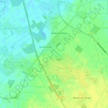Topografische Karte Am Neuhauser Weg, Höhe, Relief