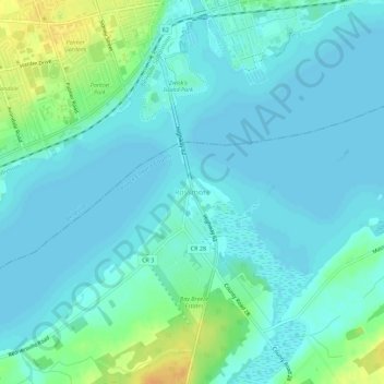 Topografische Karte Rossmore, Höhe, Relief