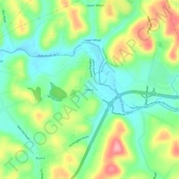 Topografische Karte Yukon, Höhe, Relief