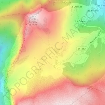 Topografische Karte Solaison, Höhe, Relief