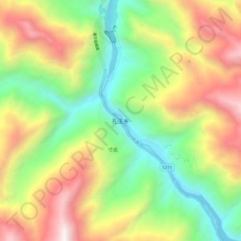 Topografische Karte 孔玉乡, Höhe, Relief