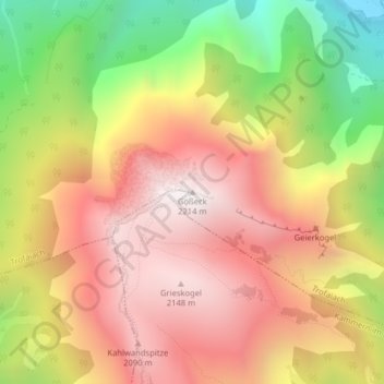 Topografische Karte Gößeck, Höhe, Relief