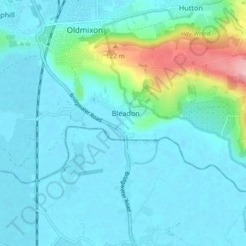 Topografische Karte South Hill, Höhe, Relief
