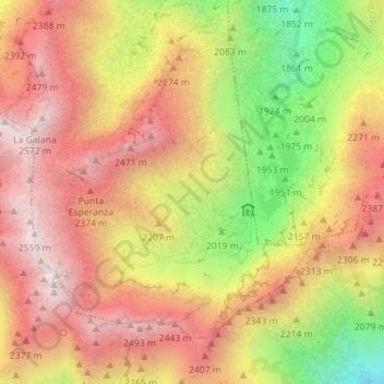 Topografische Karte Circo de Gredos, Höhe, Relief