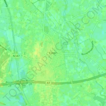 Topografische Karte Enter, Höhe, Relief
