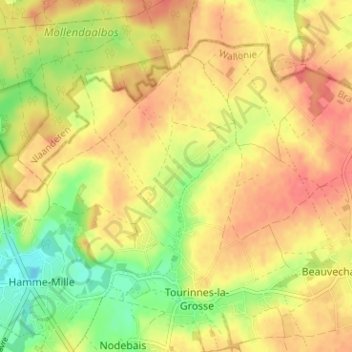 Topografische Karte Mille, Höhe, Relief