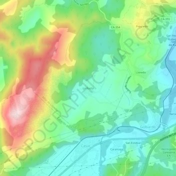 Topografische Karte La Busta, Höhe, Relief