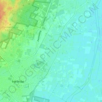 Topografische Karte Hoorn, Höhe, Relief