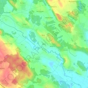 Topografische Karte Kling, Höhe, Relief