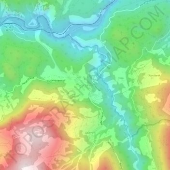 Topografische Karte Versam, Höhe, Relief