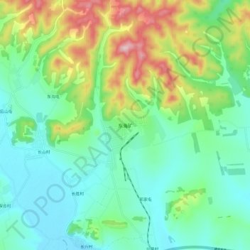 Topografische Karte 东海矿, Höhe, Relief
