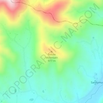 Topografische Karte Yellow Mountain, Höhe, Relief