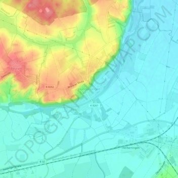 Topografische Karte Hundersingen, Höhe, Relief