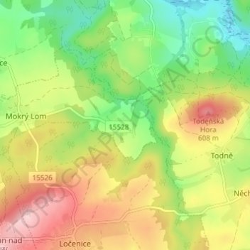 Topografische Karte Polžov, Höhe, Relief