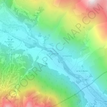 Topografische Karte Les Guibertes, Höhe, Relief