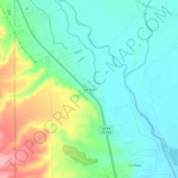 Topografische Karte San Jose, Höhe, Relief
