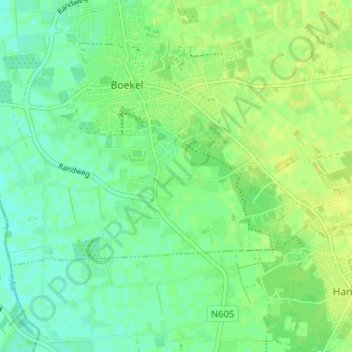 Topografische Karte Peelstraat, Höhe, Relief