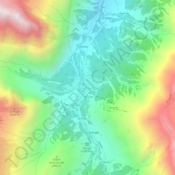 Topografische Karte La Fouly, Höhe, Relief
