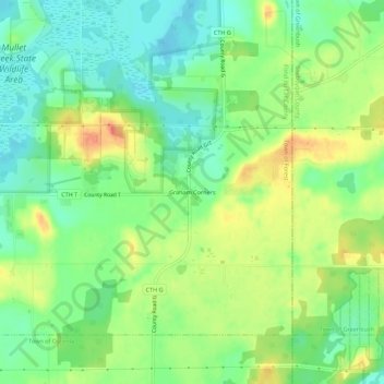 Topografische Karte Graham Corners, Höhe, Relief